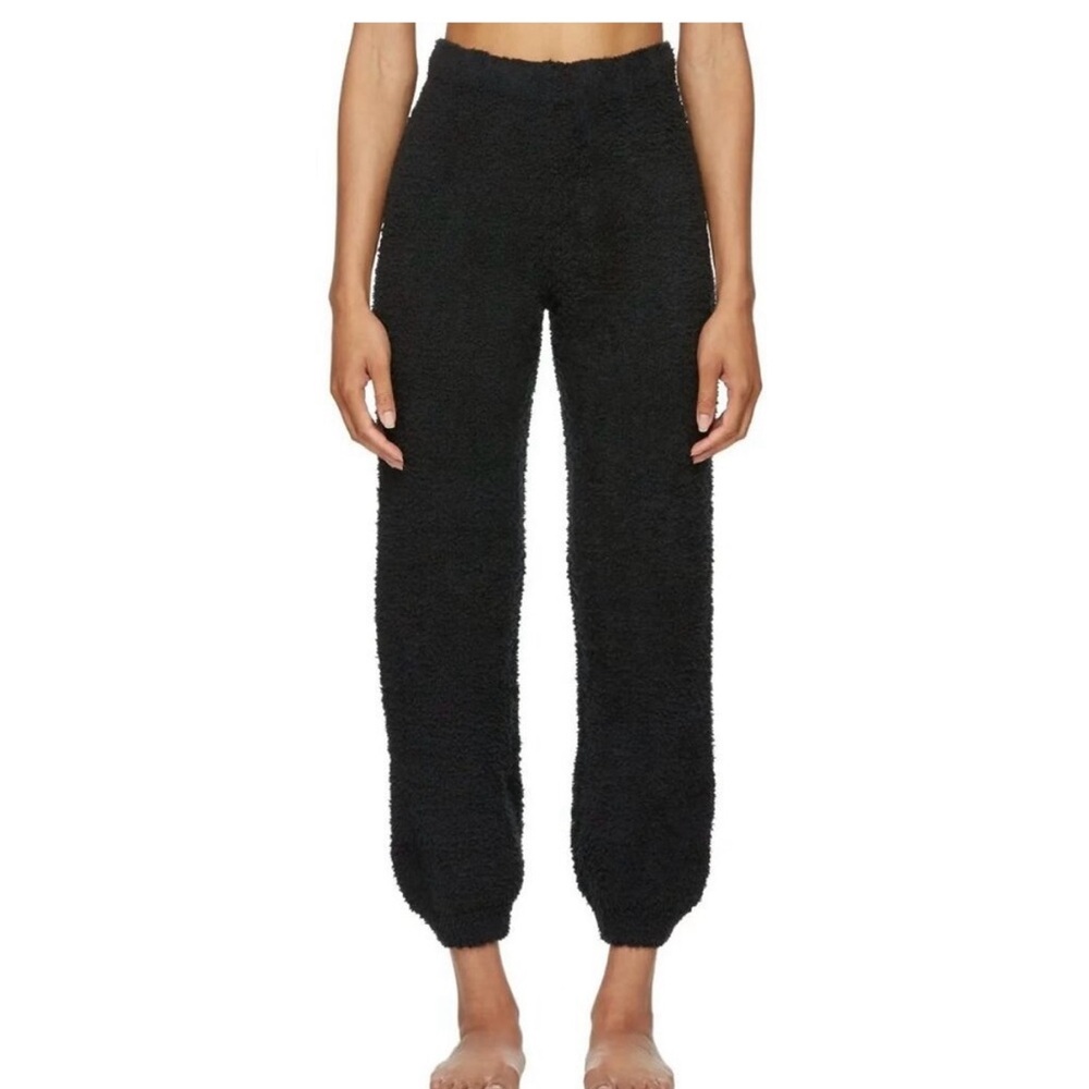 SKIMS Teddy black fuzzy joggers